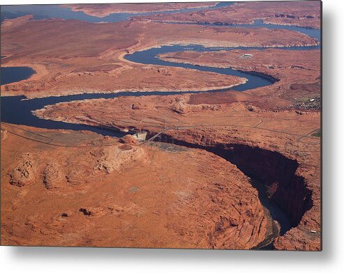 Tranquility Metal Print featuring the photograph Colorado River And Glen Canyon Dam by Raquel Lonas