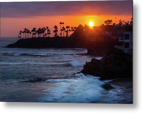 Beach Metal Print featuring the photograph Colorful Laguna Beach Sunset by Andy Konieczny