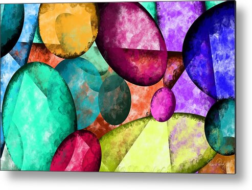Colorful Stones Metal Print featuring the painting Colorful Stones by Patricia Piotrak