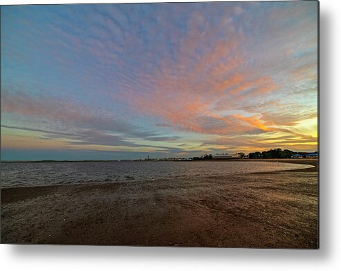 Boston Metal Print featuring the photograph Constitution Beach Dramatic Sunset Boston MA East Boston by Toby McGuire