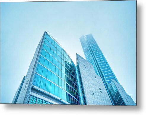 Corporate Business Metal Print featuring the photograph Contemporary Architecture In The Fog by Cirano83