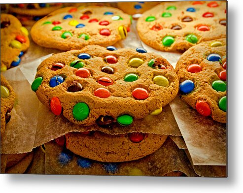 Unhealthy Eating Metal Print featuring the photograph Cookies With M&ms by Kantor