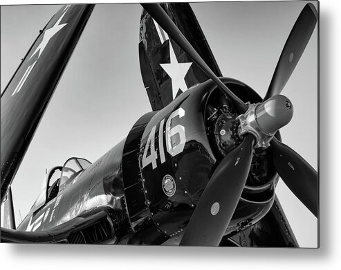 F4u Metal Print featuring the photograph Corsair under the setting sun by Chris Buff