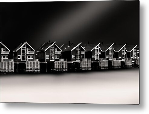 Long Exposure Metal Print featuring the photograph Cottages by Peter Futo