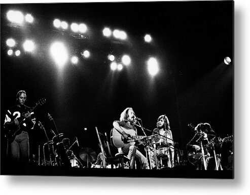 People Metal Print featuring the photograph Crosby, Stills, Nash & Young On Stage by Steve Morley