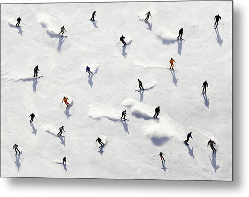 Skiing Metal Print featuring the photograph Crowded Holiday by Mistikas