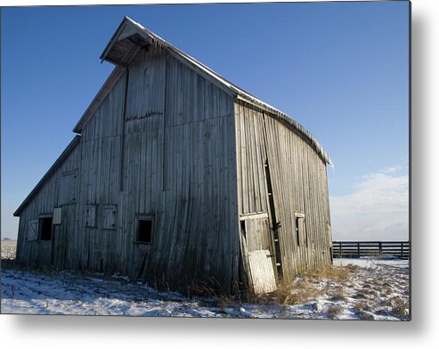 Crowned Light Barn Metal Print featuring the photograph Crowned Light Barn by Dylan Punke