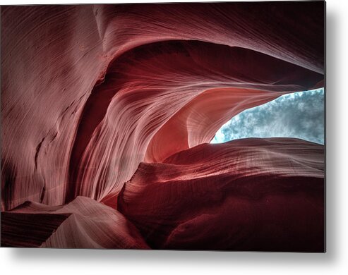 Lower Antelope Canyon Metal Print featuring the photograph Curvy Sky by Laura Hedien
