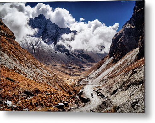 Bolivia Metal Print featuring the photograph Cycling the death road in Bolivia by Kamran Ali