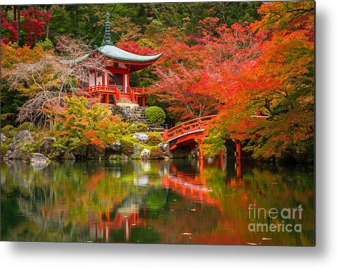 Beauty Metal Print featuring the photograph Daigo-ji Temple With Colorful Maple by Patryk Kosmider