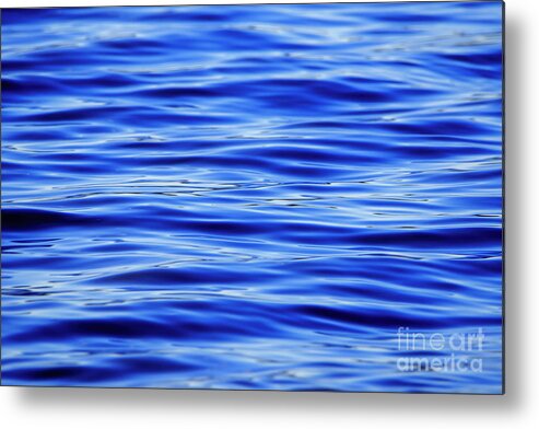 Blue Metal Print featuring the photograph Dark Blue Water Ripples Background by Sandra J's