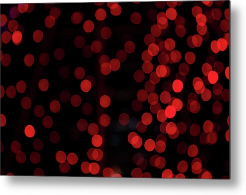 Orange Color Metal Print featuring the photograph Defocused Red Lights by Tayacho