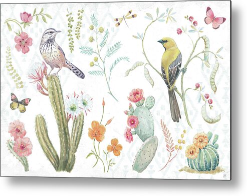 Animal Metal Print featuring the painting Desert Beauties I by Daphne Brissonnet