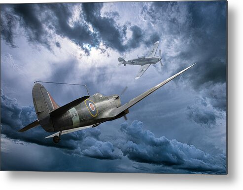 2019-09-30. Spitfire Metal Print featuring the photograph Dogfight Over Dover by Phil And Karen Rispin