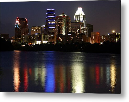 Water's Edge Metal Print featuring the photograph Downtown Austin Skyline by Xjben