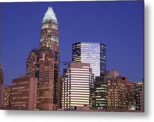 North Carolina Metal Print featuring the photograph Downtown Charlotte, Nc At Night by Jumper