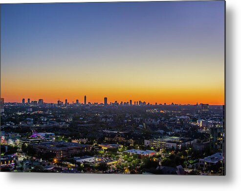 Downtown Houston Sunset Skyline Metal Print featuring the photograph Downtown Houston 2 by Rocco Silvestri