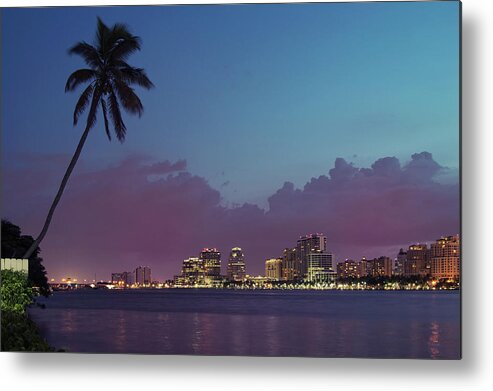 Tranquility Metal Print featuring the photograph Downtown Lights, West Palm Beach by Ddmitr