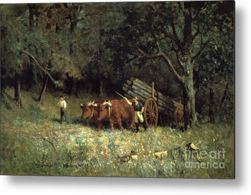 Working Metal Print featuring the drawing Driving Home The Cows, 1881. Artist by Print Collector