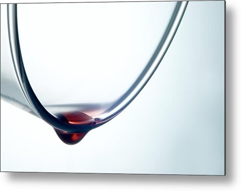 Beverage Metal Print featuring the photograph Drop Of Wine by Tom Pavlasek