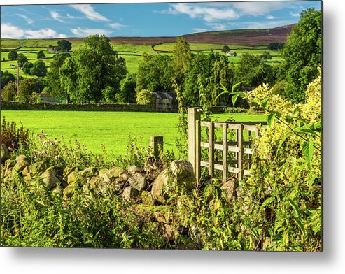 Reeth Metal Print featuring the photograph Drystone wall, Reeth, Yorkshire Dales by David Ross