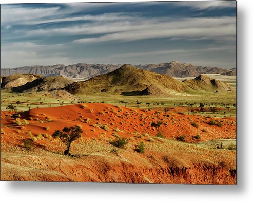 Estock Metal Print featuring the digital art Dune Landscape, Namib Desert, Namibia by Gunter Hartmann