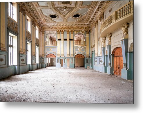 Urban Metal Print featuring the photograph Dusty Theatre in Decay by Roman Robroek