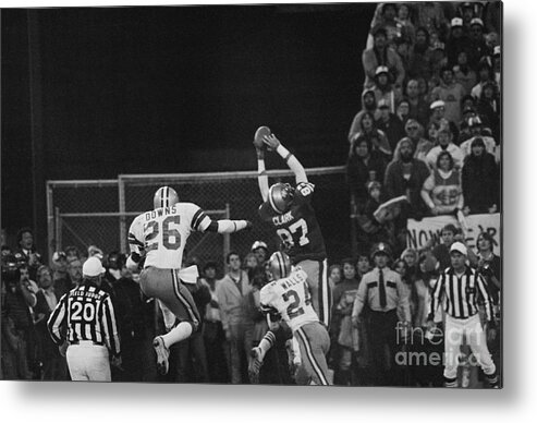 Playoffs Metal Print featuring the photograph Dwight Clark In Air During Game by Bettmann