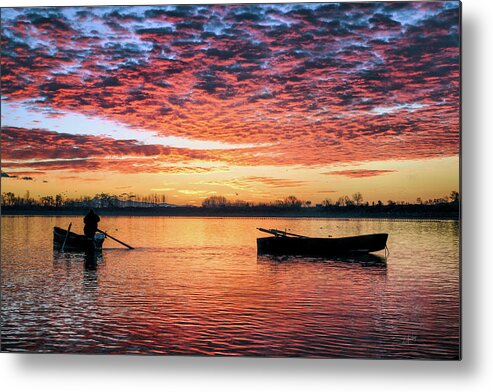 Kerkini Metal Print featuring the photograph Early Fishing by Elias Pentikis