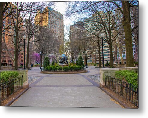 Early Metal Print featuring the photograph Early Spring Morning - Rittenhouse Square - Philadelphia by Bill Cannon