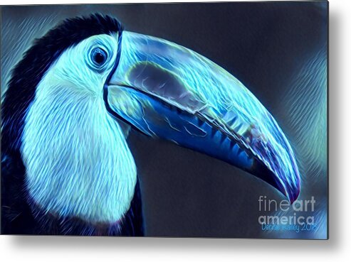 Toucan Metal Print featuring the digital art Electric Toucan by Denise Railey