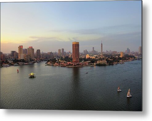 Egypt Metal Print featuring the photograph End Of Nile ... Cairo by By Alan Tsai