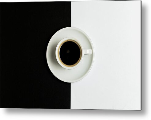 Coffee Metal Print featuring the photograph Espresso coffee on a white pot by Michalakis Ppalis