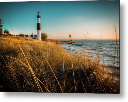 Big Metal Print featuring the photograph Evening At Big Sable Lighthouse by Owen Weber
