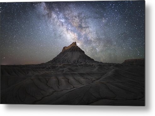 Sky Metal Print featuring the photograph Factory Butte Under The Night Sky by Michael Zheng