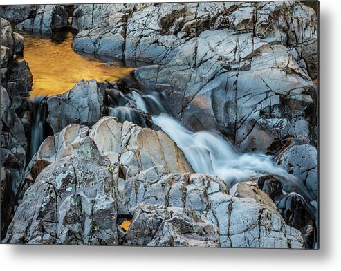 Johnson Shut Ins State Park Metal Print featuring the photograph Fall colors tumble through Johnson Shut-ins State Park in Mo. by Jack Clutter