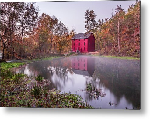 Ozarks Metal Print featuring the photograph Fall reflection of Alley Spring by Jack Clutter
