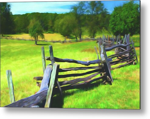 Fence Metal Print featuring the photograph Farmer's Fence by Alan Goldberg