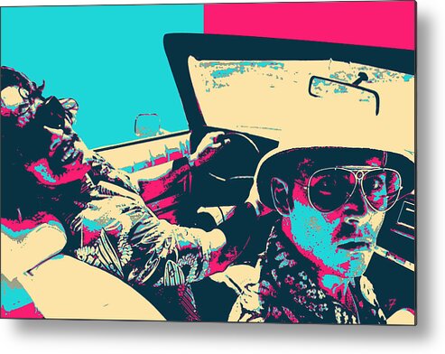 ‘cinema Treasures’ Collection By Serge Averbukh Metal Print featuring the digital art Fear and Loathing in Las Vegas Revisited - Raoul Duke and Dr. Gonzo by Serge Averbukh