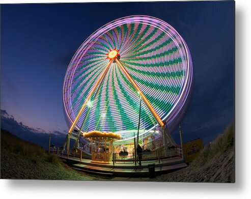 Ferris Metal Print featuring the photograph Ferris Wheel On The Beach II by Ralf Prien