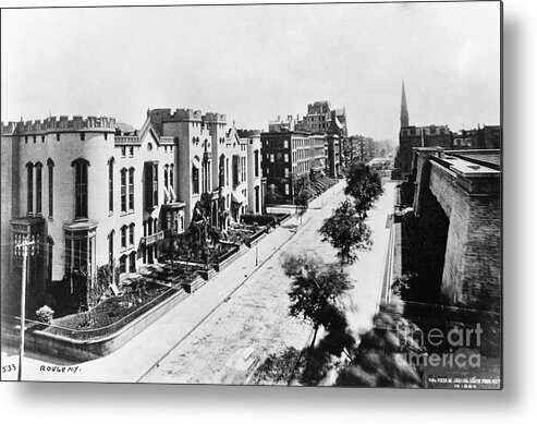 1880-1889 Metal Print featuring the photograph Fifth Avenue In 1880 by Bettmann