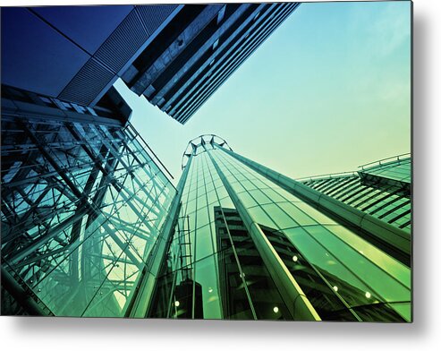 Working Metal Print featuring the photograph Financial District Buildings, City Of by Zodebala