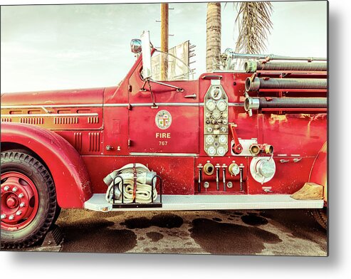 Firetruck Metal Print featuring the photograph Fire Engine 767 by Gene Parks