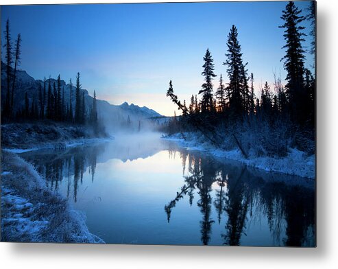Scenics Metal Print featuring the photograph First Light On Mountain River by Dan prat