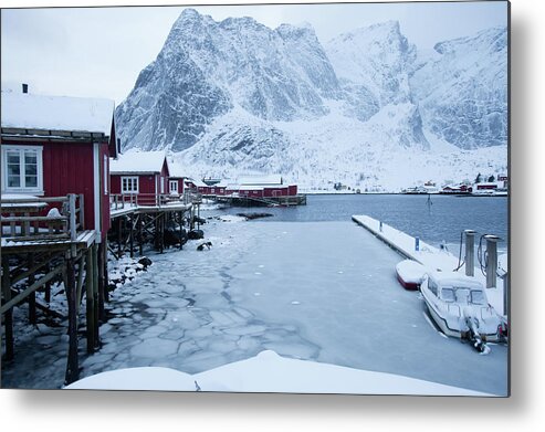 Tranquility Metal Print featuring the photograph Fishermen Cabins In Lofoten by Wu Swee Ong