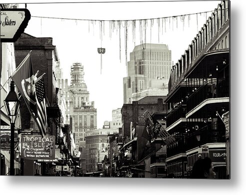 Photo Metal Print featuring the photograph Flags on Bourbon st by Jason Hughes