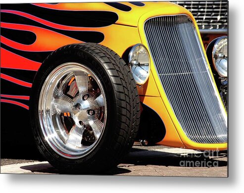 Hot Rod Metal Print featuring the photograph Flames by Terri Brewster