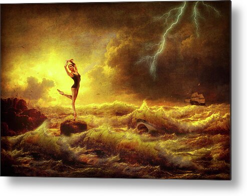 Dancer Metal Print featuring the digital art Flirting With Disaster by Mark Allen