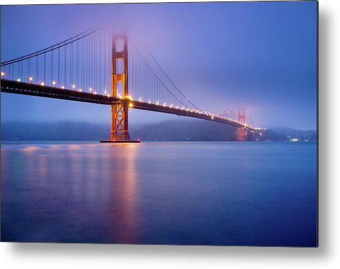 Built Structure Metal Print featuring the photograph Fog City Bridge by Jonathan Fleming