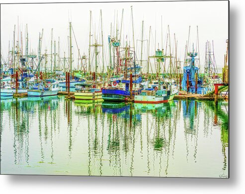 Newport Metal Print featuring the photograph Foggy Wet Harbor by Dee Browning
